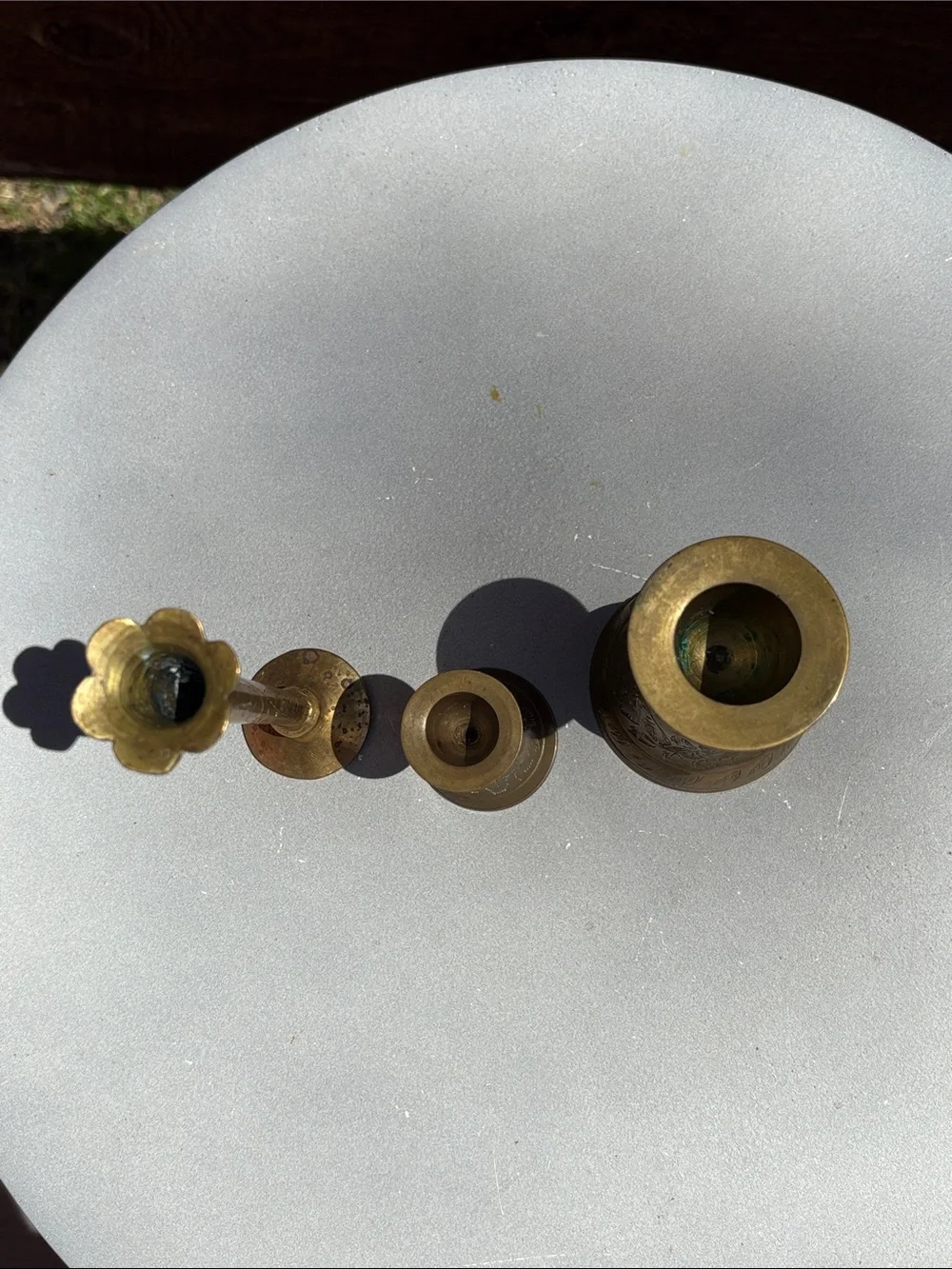 Brass Decorative Candle Holders - Set of 3